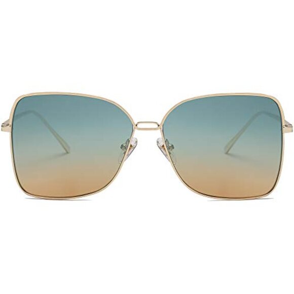 Oversized Square Sunglasses Metal Frame UV400 Protection Y2K Retro Chic main image 5